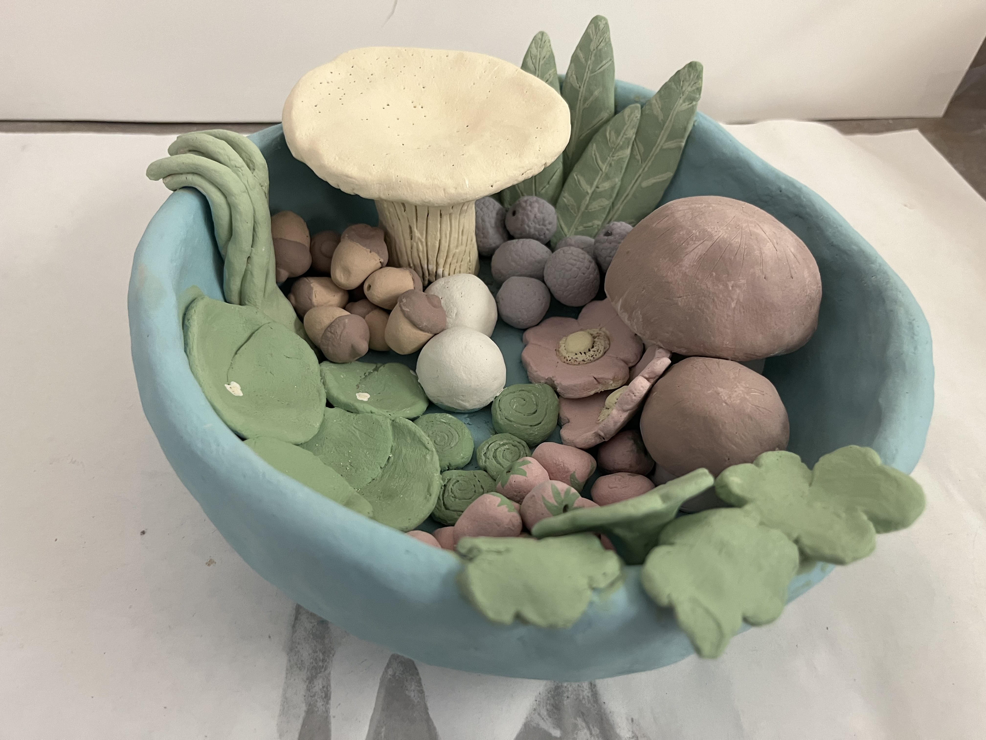 Unfired foraging bowl